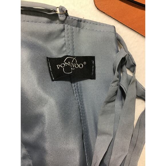 FORMAL SZ 12 L Blue Sleeveless Round Neck Adjustable Straps Maxi Dress NEW 0B3 - Picture 7 of 9